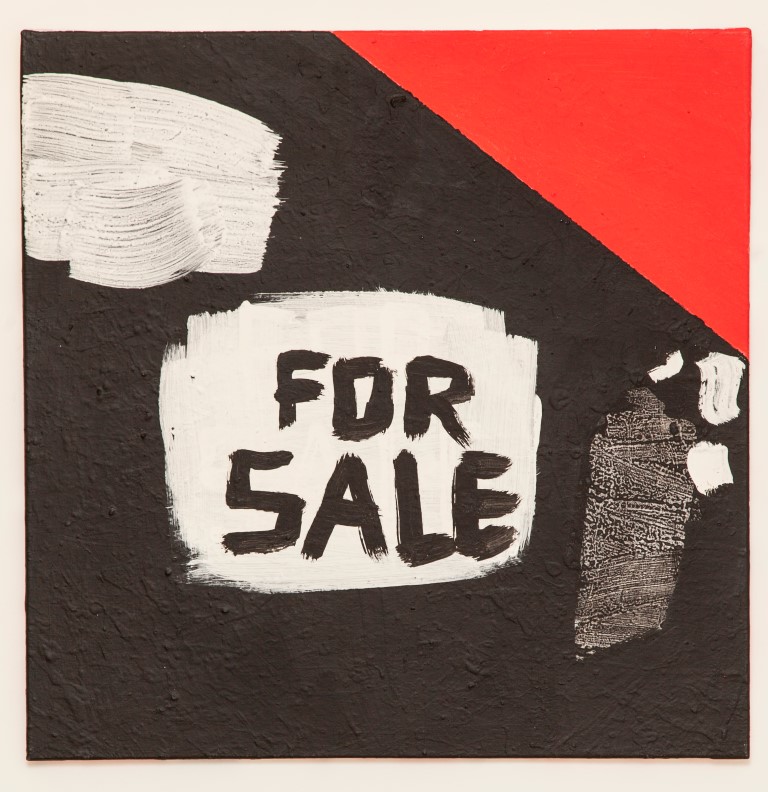 Heinz Berger, "For Sale", 2013, Acryl auf Leinwand, 100 x 100 cm