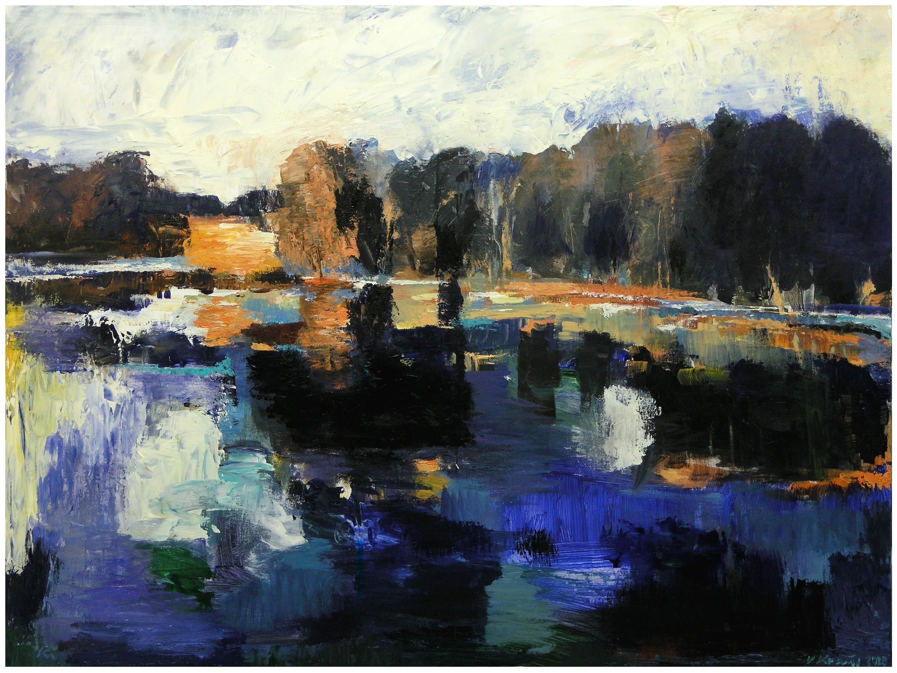 Victor Kraus, "Landscape for an Unknown Painter", Acryl auf Leinwand, 120 x 160 cm