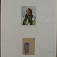 James Brown, From: "15 Indians", 1990, Mischtechnik und Collage auf Papier, 84,5 x 64,5 cm