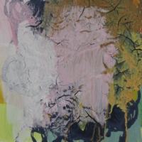 Stephan Fritsch, "Erinnerung in Pink", 2011, Öl auf Holz, 40 x 30 cm
